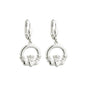 SILVER CLADDAGH DROP EARRINGS