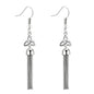 SILVER TRINITY KNOT TASSEL DROP EARRINGS