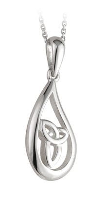 Silver Trinity Teardrop Pendant