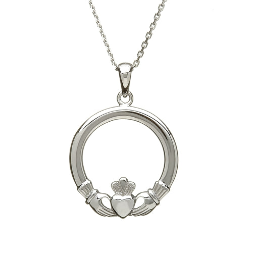 Silver Thin Claddagh Pendant